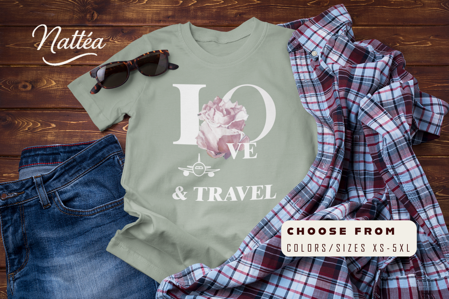 Love & Travel Rose T-Shirt – Romantic Floral Adventure Tee