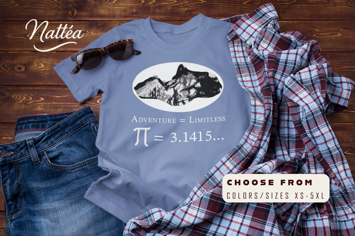 Adventure Equals Limitless T-Shirt – Mountain Travel & Hiking Graphic Tee