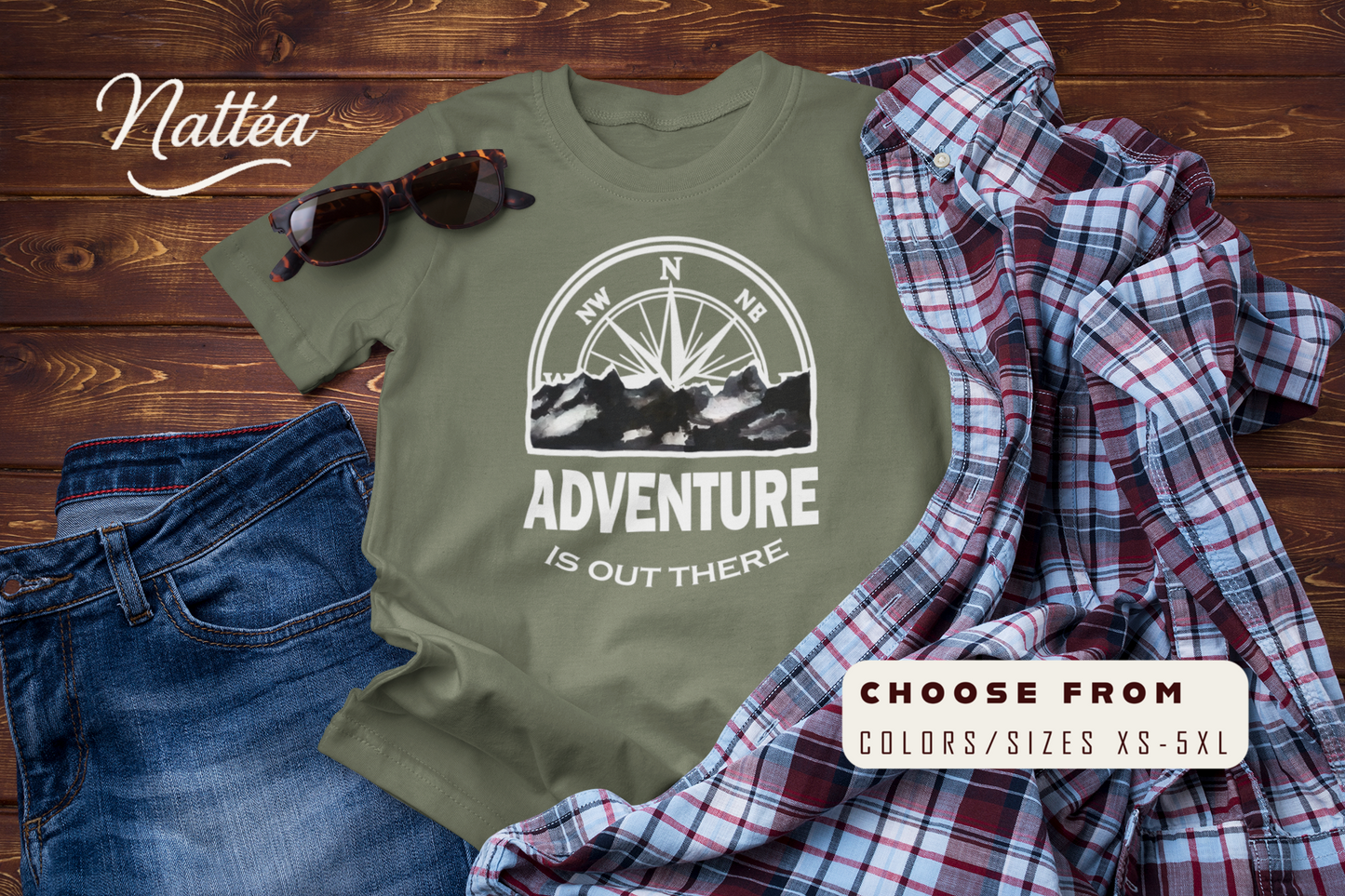 Adventure Adventure is Out There - Mountains vintage style T-Shirt
