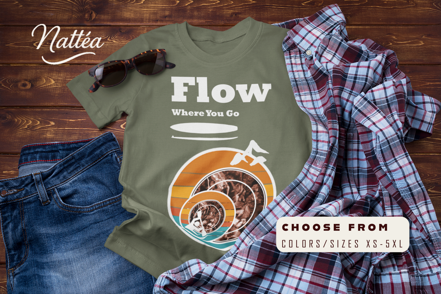 Flow Where You Go Tee – Relaxed Paddle Adventure & Travel Style