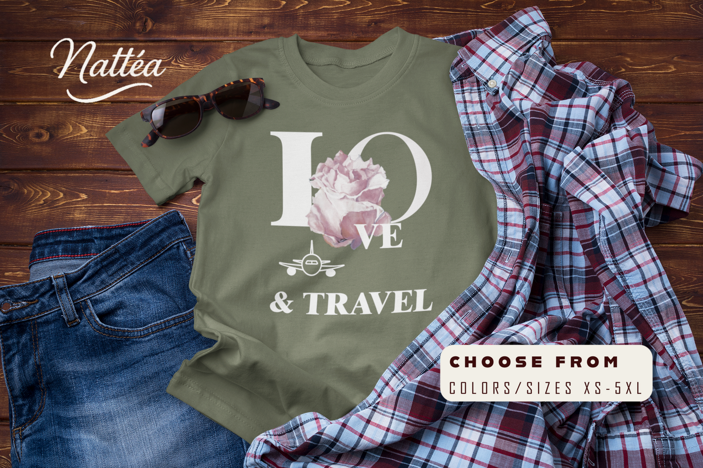 Love & Travel Rose T-Shirt – Romantic Floral Adventure Tee