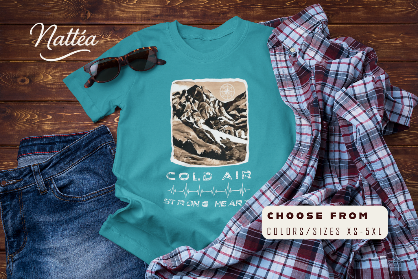 Cold Air Strong Heart T-Shirt – Mountain Adventure Hiking Tee