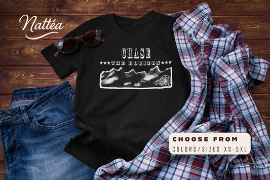 Chase the Horizon T-Shirt – Adventure Travel Explorer Tee