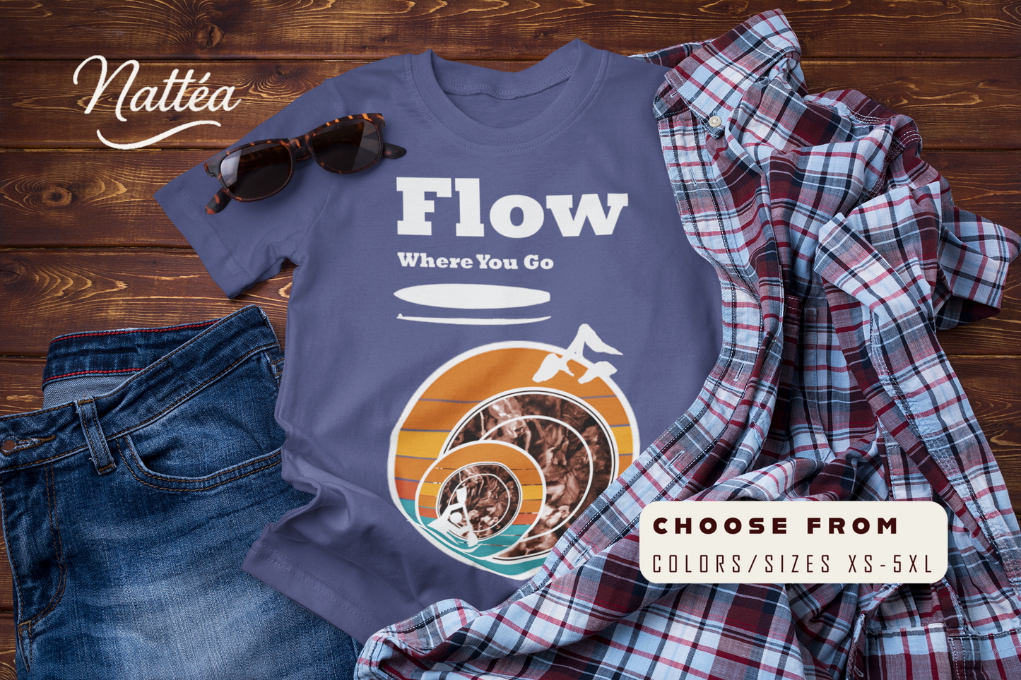 Flow Where You Go Tee – Relaxed Paddle Adventure & Travel Style