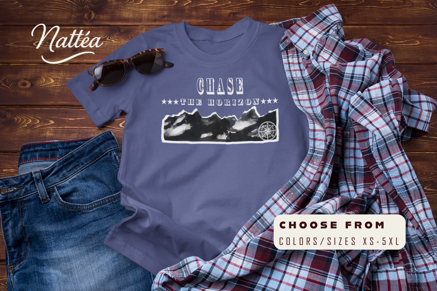 Chase the Horizon T-Shirt – Adventure Travel Explorer Tee