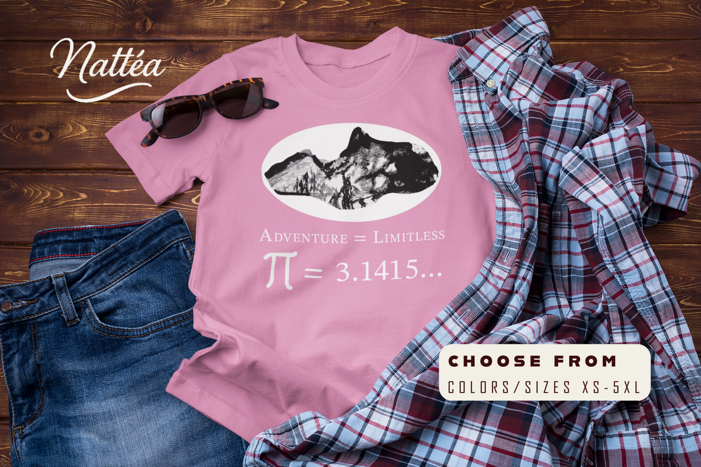 Adventure Equals Limitless T-Shirt – Mountain Travel & Hiking Graphic Tee