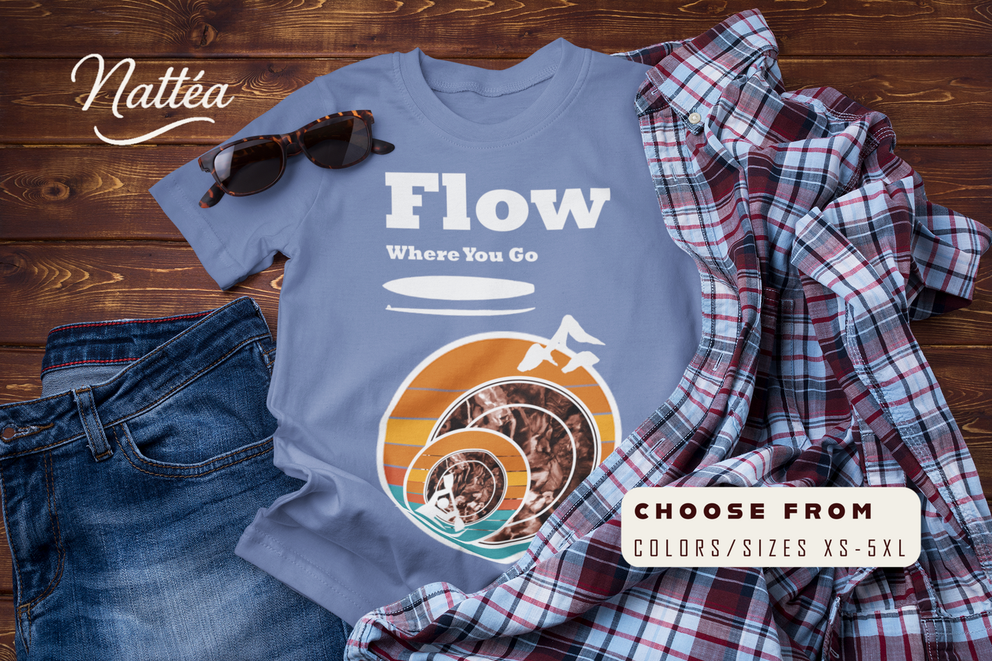 Flow Where You Go Tee – Relaxed Paddle Adventure & Travel Style