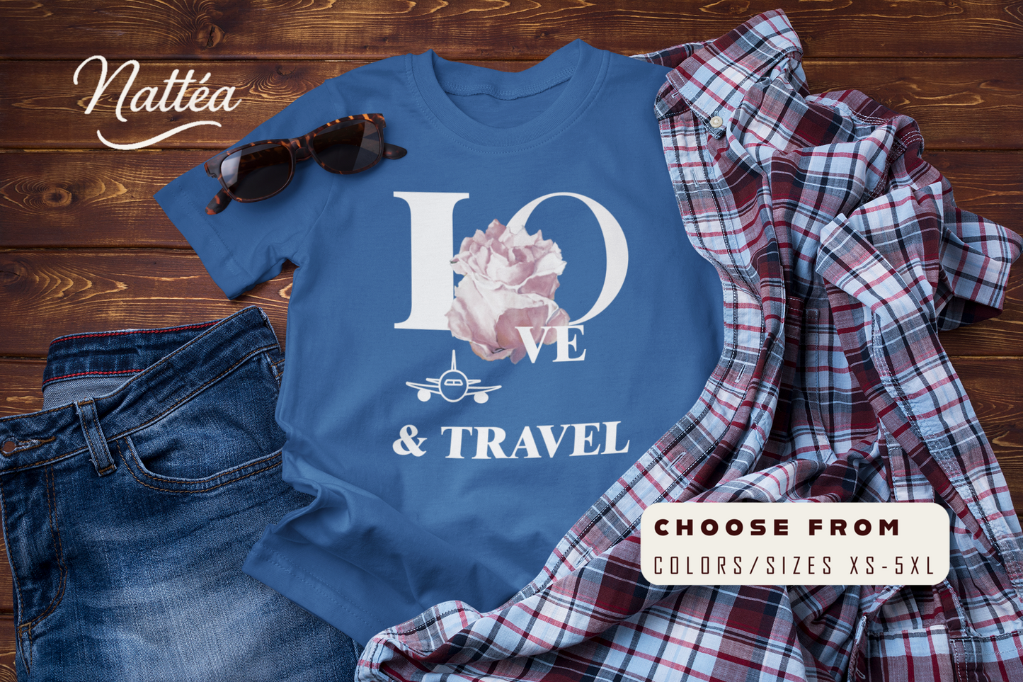 Love & Travel Rose T-Shirt – Romantic Floral Adventure Tee