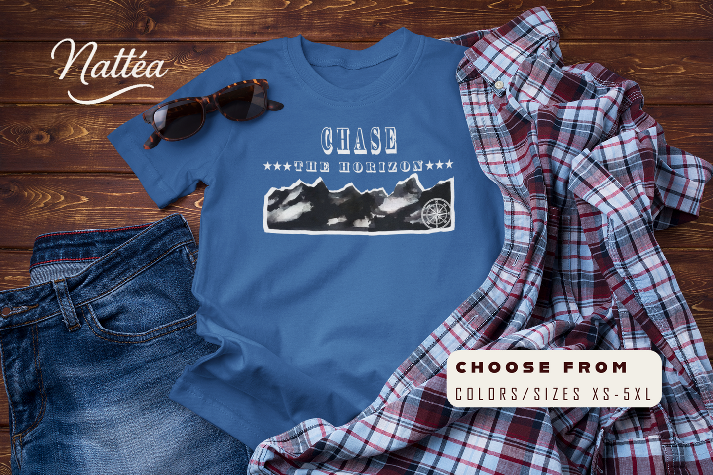 Chase the Horizon T-Shirt – Adventure Travel Explorer Tee