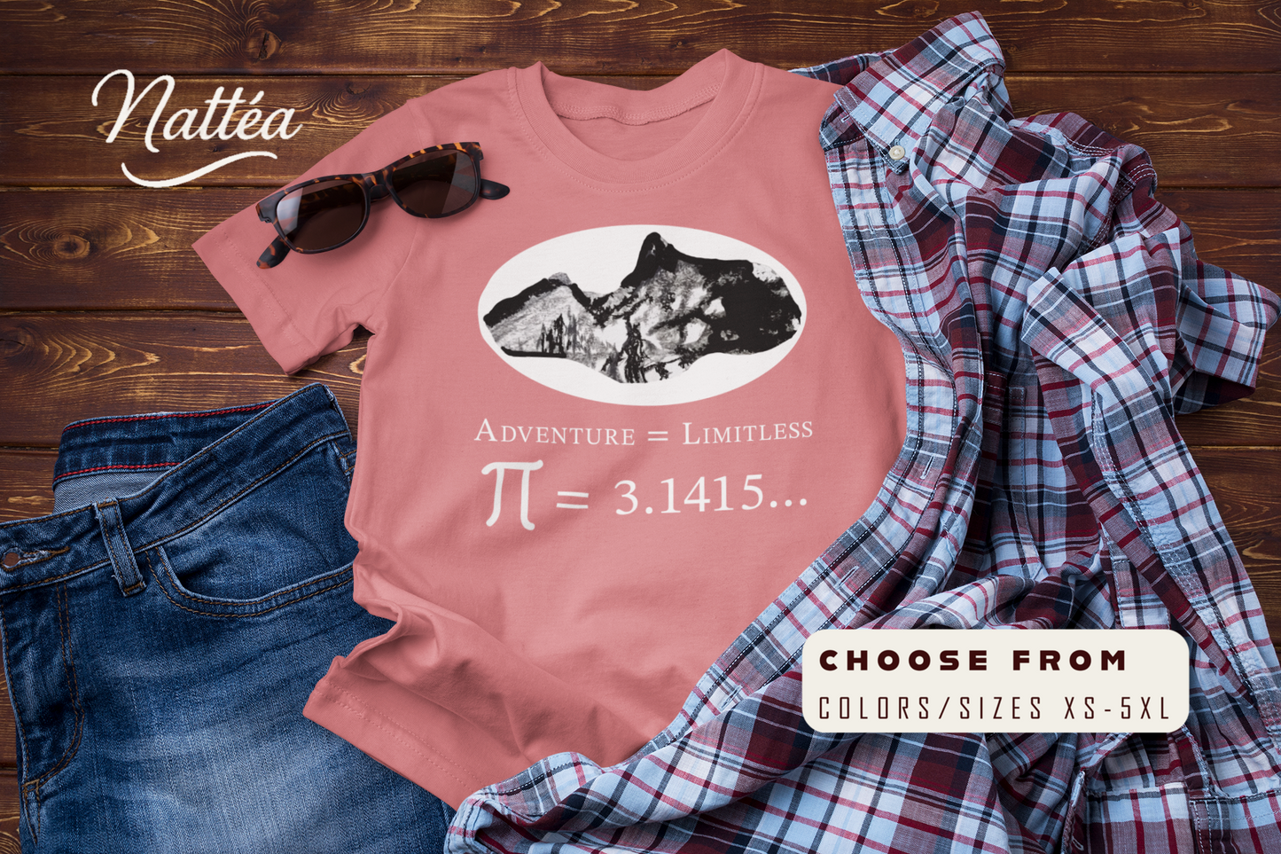 Adventure Equals Limitless T-Shirt – Mountain Travel & Hiking Graphic Tee