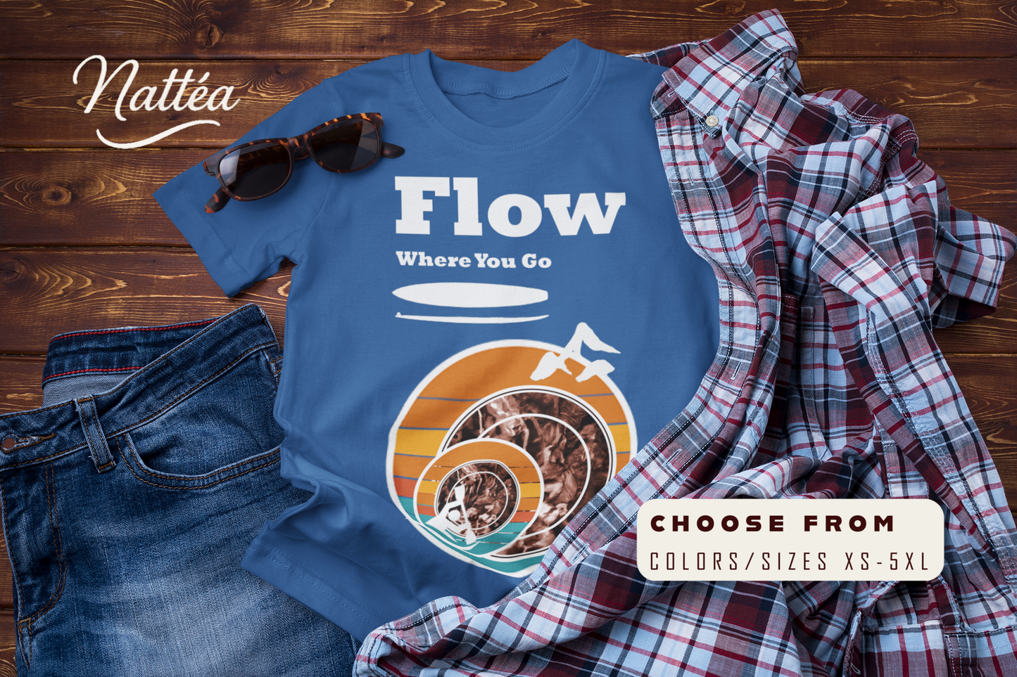 Flow Where You Go Tee – Relaxed Paddle Adventure & Travel Style
