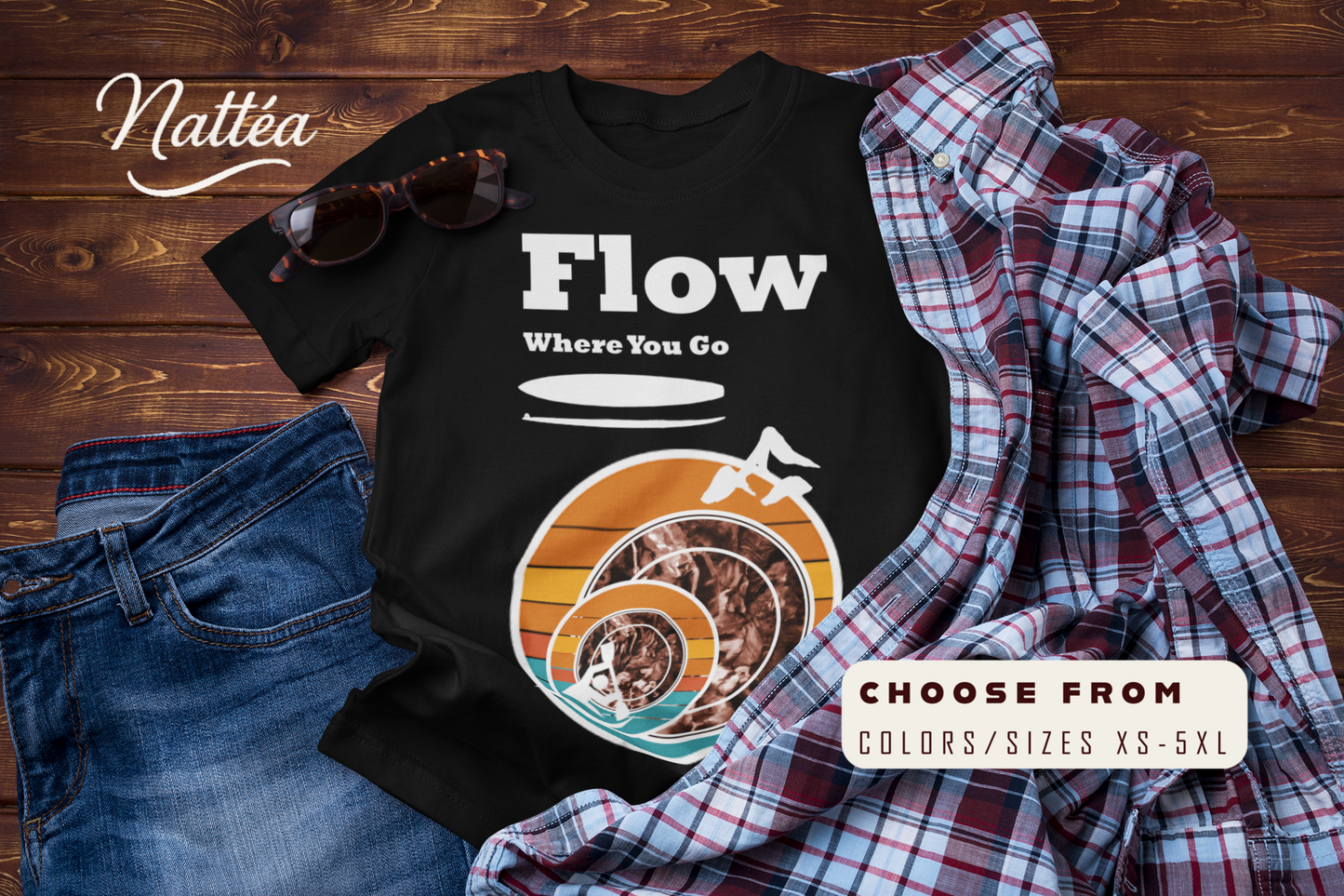 Flow Where You Go Tee – Relaxed Paddle Adventure & Travel Style